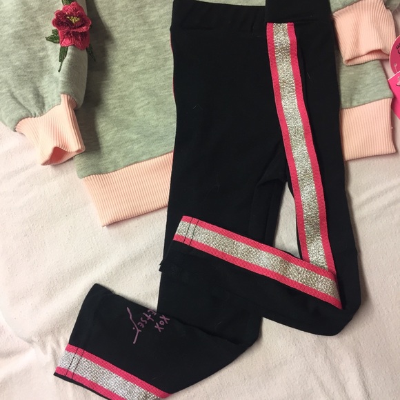 Betsey Johnson Girl’s XOX Sweater/Legging 2piece set,18m, grey/black/diff.pinks - Picture 8 of 11